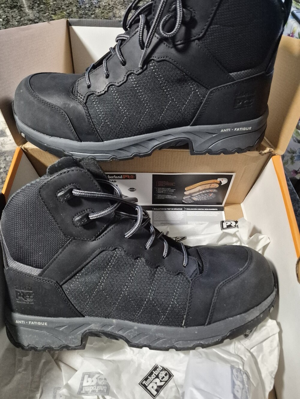 Timberland PRO Black Work Boots Sz 13 with Gray Outsole